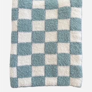 Phufy Plush Checker Kids Blanket in powder